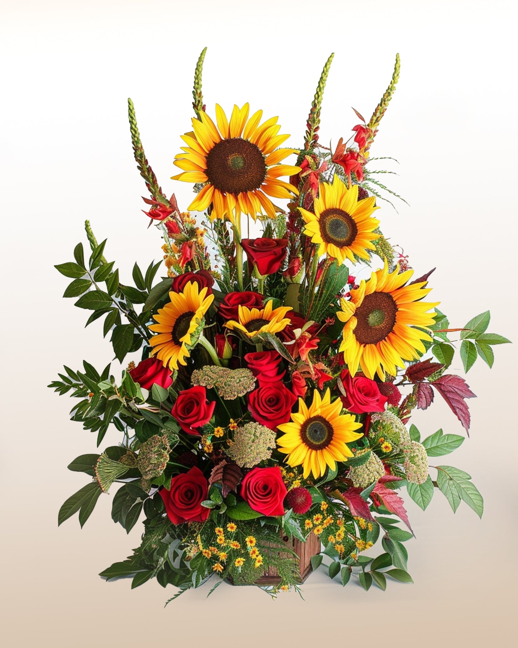 Gesteck Goldene Sonnenblumen –