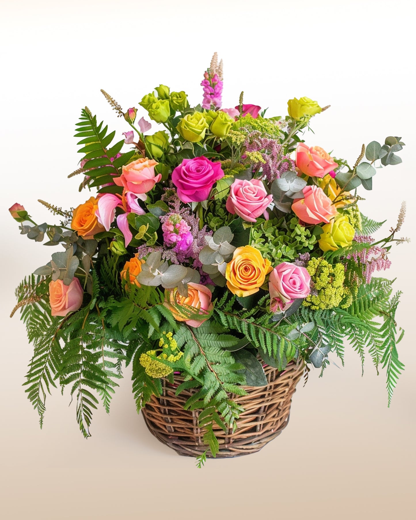 Arreglo de 50 rosas multicolor