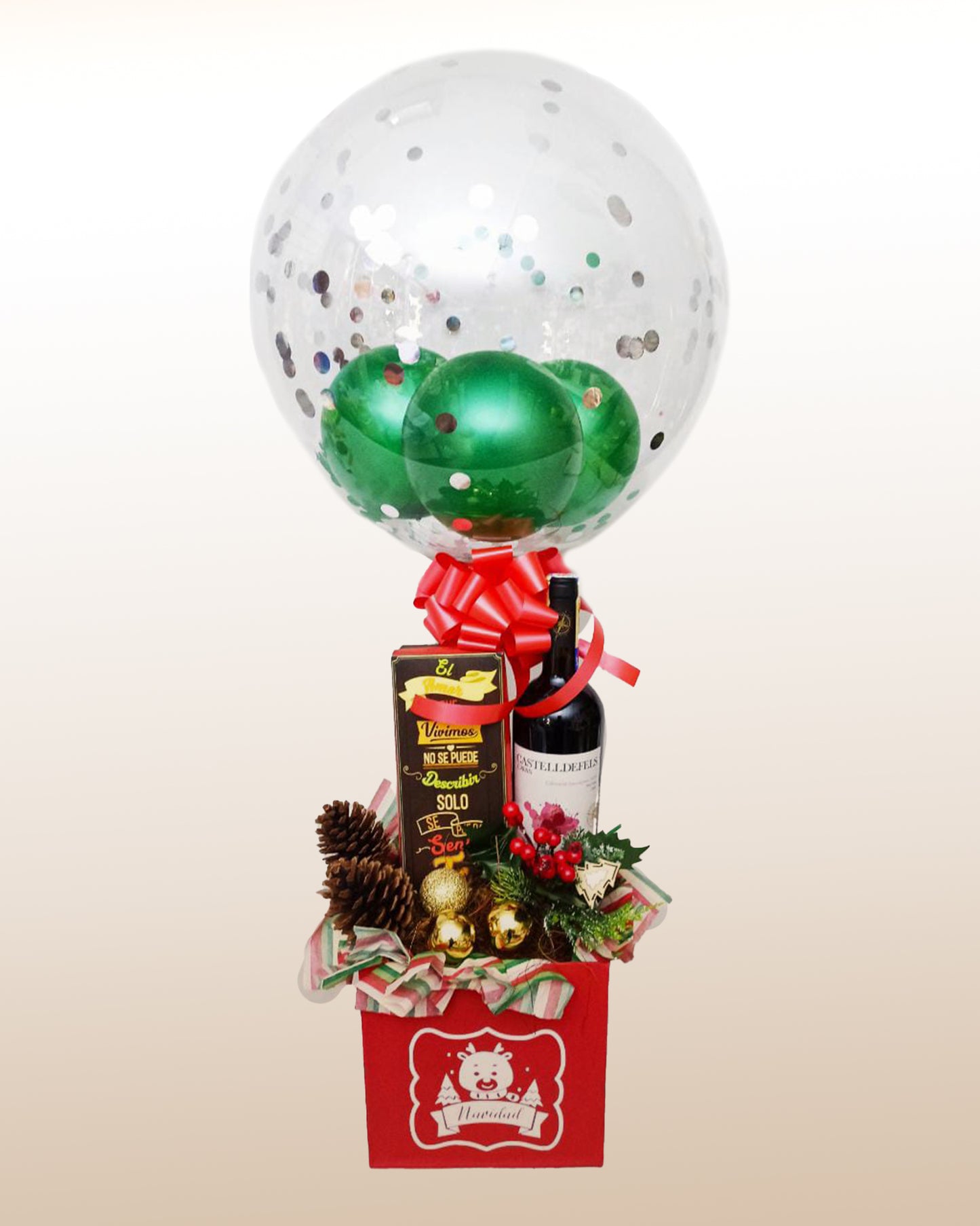 Cajita Navideña con Globos