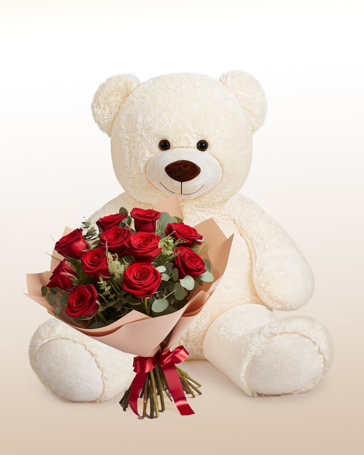 Combo Ours Romantique XL et 12 Roses