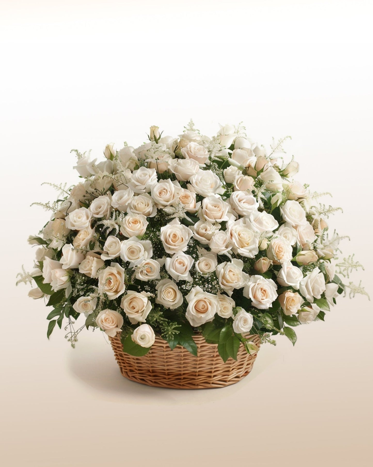 Champagne Impact: 100 White Roses Arrangement