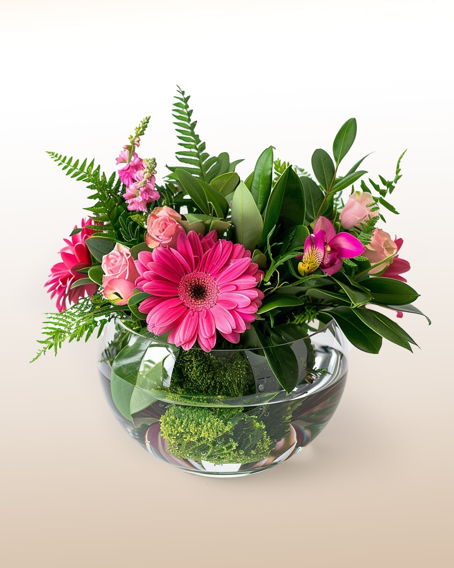 Inseparable Astromelias: Gerbera and Roses