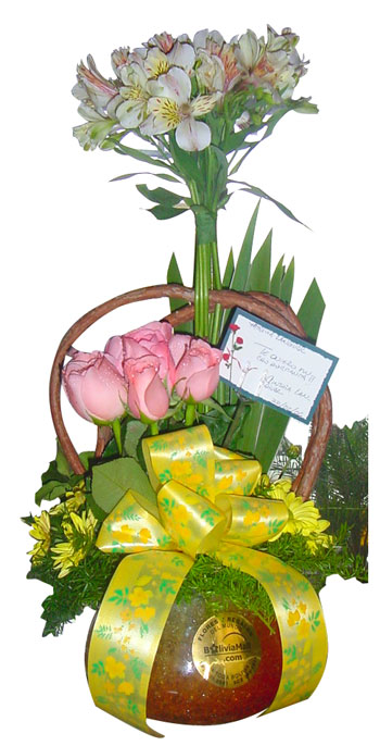 Arreglo en pecera de vidrio