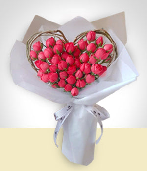 Unforgettable heart-shaped bouquet