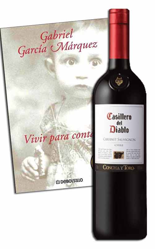 Libro "Vivir para contarla" + Botella de Vino Casillero del Diablo
