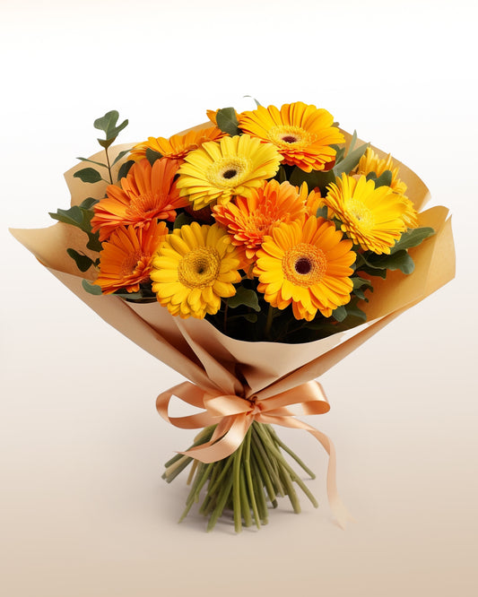 Beautiful: Orange and Yellow Gerberas Bouquet