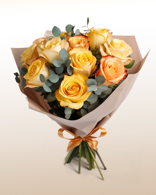 Bouquet de 12 Roses jaunes