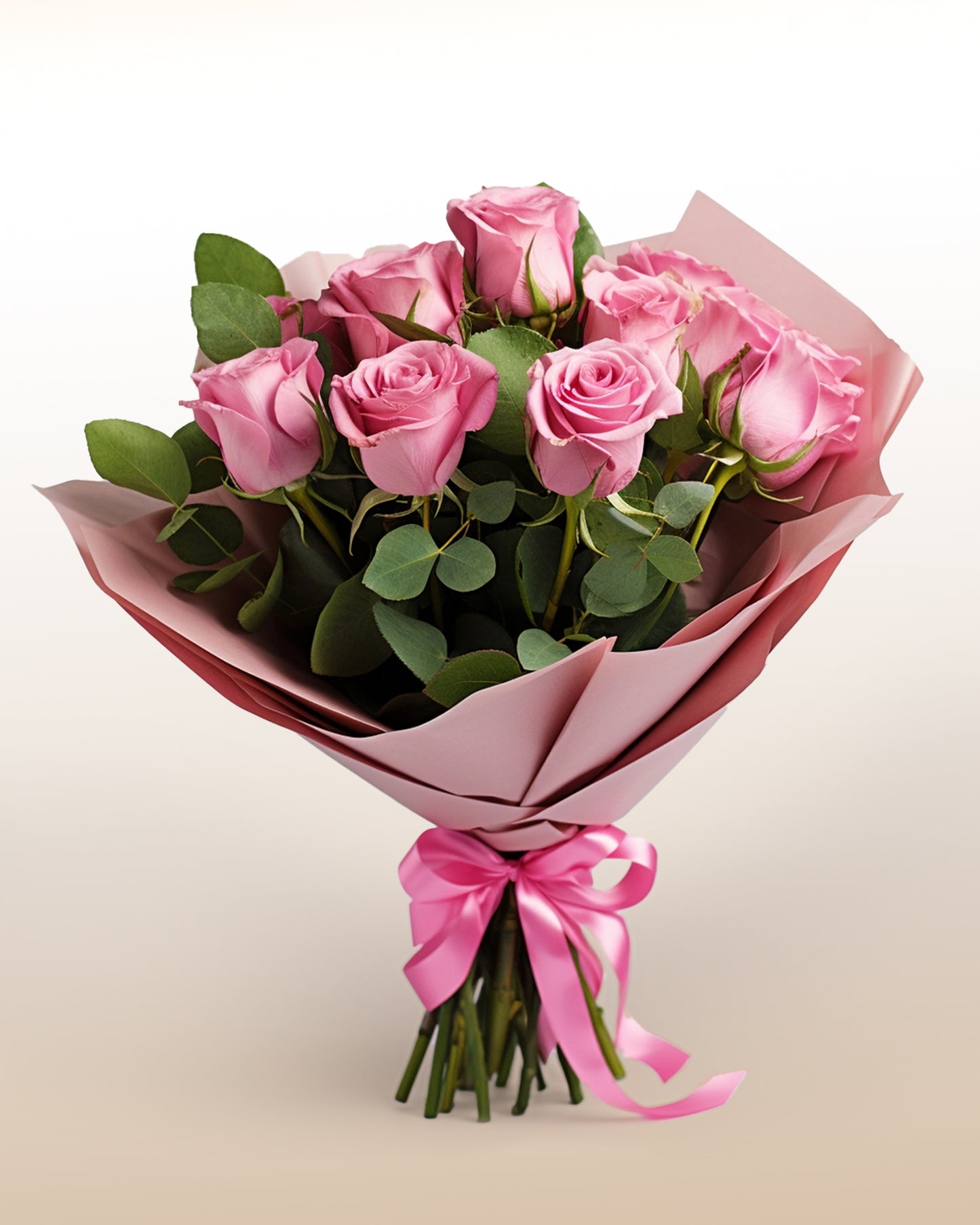 Strauß mit 12 rosa Rosen