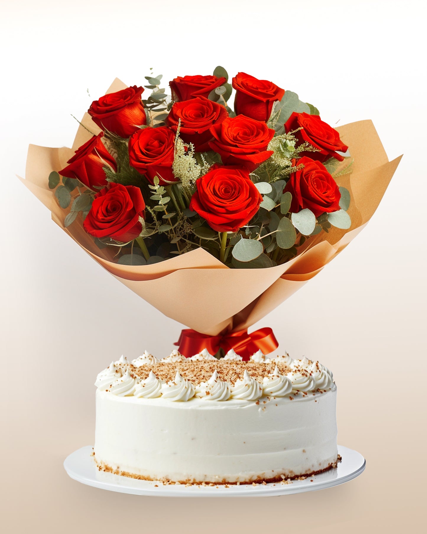 Combo Dulzura: Torta 12 personas + Bouquet 12 Rosas