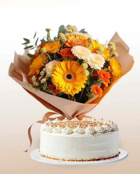 Sweet Spring Combo: Gerberas Bouquet + Cake