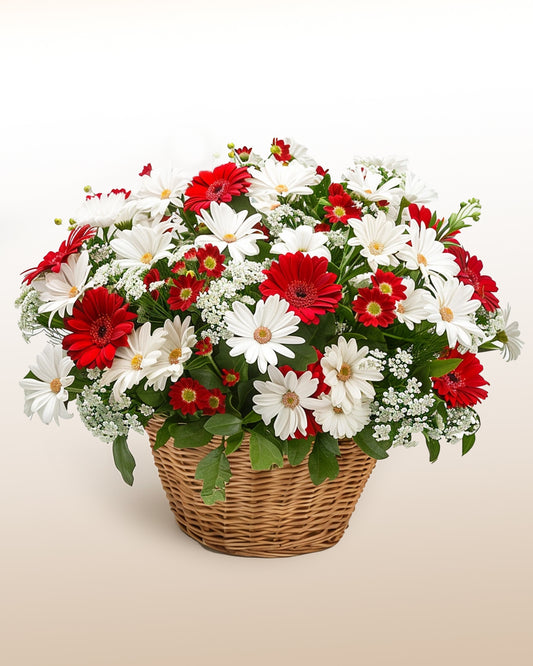Tuned: Daisies and Gerberas in a Basket