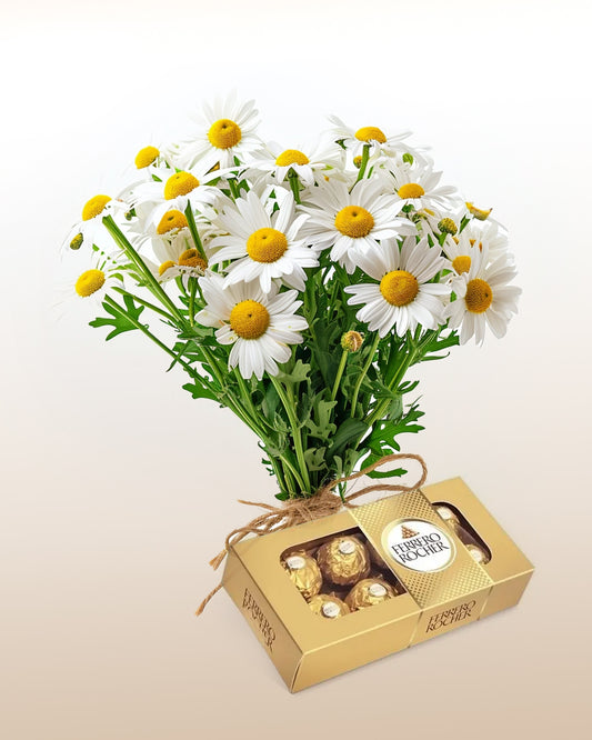 Blooming: Daisies + Chocolates Bouquet