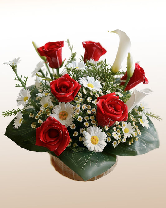 Variety: Arrangement of Roses and Lilies of the Nile: