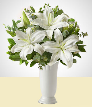 Condolence Flower Vase - White